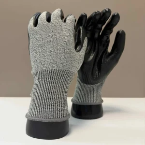 Cut Level C Nitrile-Coated Safety Gloves HPPE Steel Fiber Work Gloves for Heavy Handling