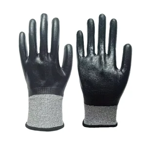 Cut Resistant A4 Wear Resistant Dust Resistant Full Nitrile Rubber Gloves for Industrial Safe Handling