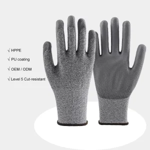 Cut Resistant Gloves Level 5 Protective Safety Gloves PU Coated Anti cut Work Gloves