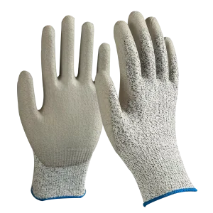 Cut Resistant Gloves PU Coating Laborer Industry Work Protection Gray Anti Cutting Gloves Safety Gloves