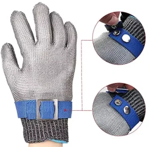 Cut Resistant Gloves Wire Metal Mesh Cut protection 316 Stainless Steel Anti Cut Gloves Kitchen Construction Protection Gloves