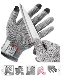 Cut Resistant Gloves for Kitchen Fish Fillet Processing Meat Cutting and Wood Carving
