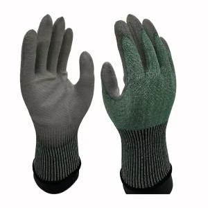 Cut-Resistant HPPE Gloves with PU Coating, Abrasion Resistance, Firm Grip, Breathable Flexible Design, and Silicone-Free Construction