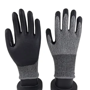 Cut Resistant HPPE Knitted Industrial Hand Protective Nitrile Coated Meat Cutting Gloves