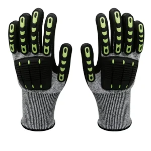 Cut Resistant HPPE Nitrile Impact & Anti Slip Textured Work Safety Gloves