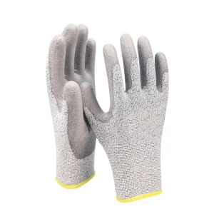 Cut Resistant Labor Gloves PE Reinforced Anti Slip Nitrile Coating Industrial Grade Safety Work Gloves