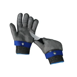 Cut-Resistant Stainless Steel Wire Mesh Gloves for Butcher and Food Processing Work