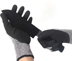 Cut Resistant Work Gloves HPPE Nitrile Coated Hand Protection Anti Cutting Safety Gloves for Men