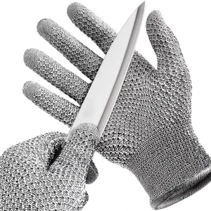 Cut- and Puncture-Resistant Butcher Gloves with Slip-Resistant Grip