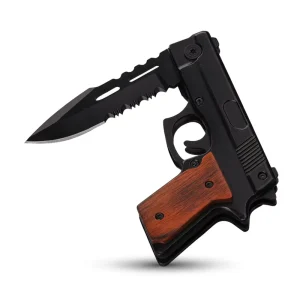 DIY Retro AK Folding Knife Stainless Steel Serrated Edge Non Adjustable Blade 7 Inch Camping Creative Outdoor Tactical