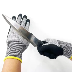 Defsafety Nitrile Coated HPPE Liner Cut Resistant Gloves Level 5 EN388 (5) Puncture Resistant Tear Resistant Abrasion Resistant