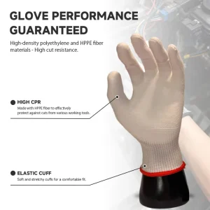 Direct Seamless Knit Cut Level D Grey PU Resistant Anti Static Comfort Fit Safety Gloves for Sheet Metal Work