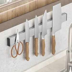 Double-Sided Knife Block Strip Wall Magnetic Knife Tool Holder Kitchen Stainless Steel Magnetic Knife Bar Rack for the Kitchen