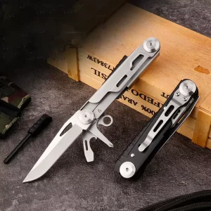 EDC Outdoor Camping Hunting Folding Pocket Multi-tool Knife Bottle Opener Stainless Steel Blade Serrated Edge