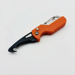 EDC Safety Belt Cutter Climbing Buckle Keychain Rescue Emergency Camping Tool with Stainless Steel Serrated Blade