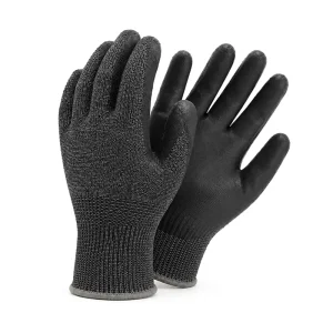 EN388 Level 5 Cut Resistant Work Gloves HPPE Black Nitrile Foam Coated Heavy Duty Safety Gloves with Superior Oil Grip