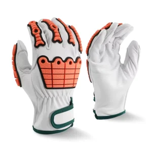 ENTE SAFETY AB Grade Grain Leather Heavy Duty With Cut Resistant TPR Anti Impact Gloves