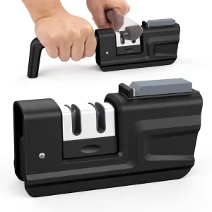 Eco Friendly Foldable Multi Grit Ceramic Stainless Steel Manual Knife Sharpener for Household Kitchen Use