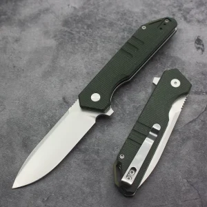 Elite Precision Satin D2 Steel Micarta Tactical Survival Drop Point Folding Pocket Knife Lanyard Loop Factory OEM ODM
