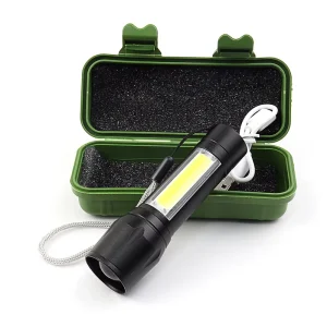 Emergency LED Lights 3 Mode Tactical Flashlight USB Charging Torch Portable LED Light Rechargeable Multi Function Flashlight