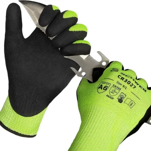 F-Level Anti-Cut Gloves with Touchscreen Compatibility and Sandy Nitrile Coating