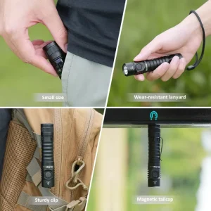 FC11C High Power LED Flashlight 1200lm Throw 155M Range Nichia 519A Magnetic Tail Tactical Torch Light Aluminum Alloy