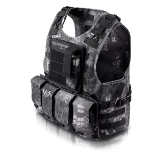 Factory Custom Tactical Hunting Vest CP Pattern Nylon Plate Carrier Quick Release Heavy Duty Outdoor Training Protective Vest