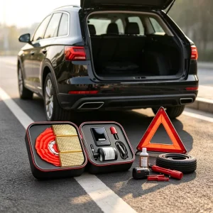 Factory Custom Vehicle Emergency Tire Repair Kit Battery Tyre Puncture Repair Inflator Sealant Roadside Auto Emergency Tool Box