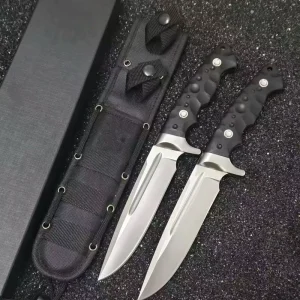 Factory D2 Steel G10 Handle Straight Knife Portable Multifunctional Outdoor Survival Tools for Camping and Hunting