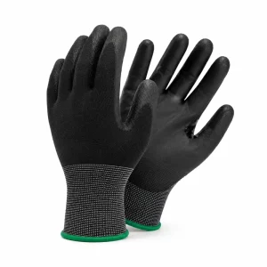 Factory Direct 24G ANSI Level A4 Cut-Resistant PU Palm-Dipped Construction Rebar Handling Work Gloves