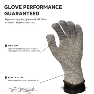 Factory Direct Level C HPPE Cut Resistant Gloves Breathable Safety Work Gloves for Machinery & Metal Industries