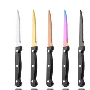Factory Directly Chef Kitchen Tools Steak Knife Serrated Steak Knives Set Stainless Steel Metal Reuseable Boning Knives