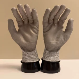 Factory Grey Level D Breathable & Lightweight PU Coated Cut Resistant Safety Gloves for Electronics Assembly Source