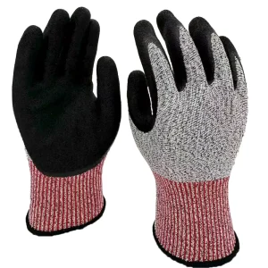 Factory Price 13G Cut Resistant Anti Slip Nitrile Textured Knit Wrist Breathable Durable Silicone free Powder free Gloves