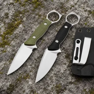 Fixed Blade Knife Neck Straight Pocket Knife Full Tang Handle 14C28N Steel Customized Survival Hunting Knife EDC Tool GT0190