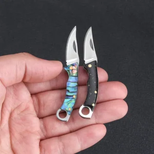Folding Pocket Knife Portable Stainless Steel Fruit Knife Acrylic Handle Outdoor Survival Hunting Camping Household Tool