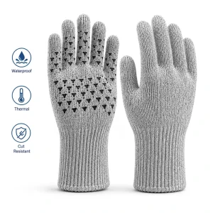 Food Contact-Safe Waterproof Thermal Cut-Resistant Work Gloves with Anti-Slip and Cold Resistance
