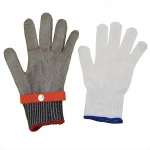 Food-Grade Cotton-Lined Stainless Steel Cut-Resistant Safety Work Gloves