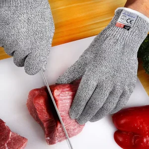 Food Grade Hand Protection Anti Cut Gloves 13 Gauge Level 5 Cut Resistant Gloves