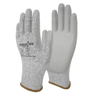 HPPE Anti Cut Level 5 Protection Safety Work Cut Resistant Gloves with PU Coated Palm