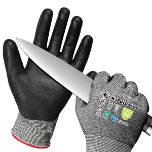 HPPE Anti-Cut PU-Coated Automotive Repair Work Gloves