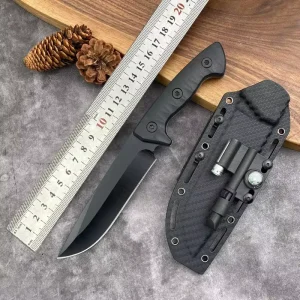 Hand Tools Large Size Black Plastic Handle Knife Bushcraft Bowie Outdoor Hunting Knife Survival Tactical Knife