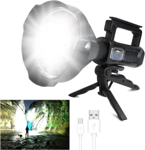 Handheld Searchlight 4 Modes 8000 Mah Large Handheld Searchlight Long Lasting For Camping Hunting Boating Fishing