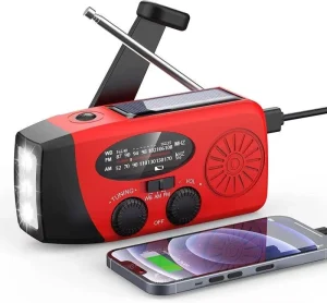 Handheld Survival Tool 2000mAh Solar Radio NOAA Weather Alert Emergency Radio with Built in Flashlight