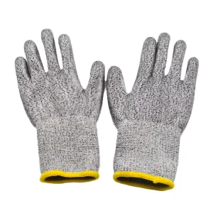 Heat Resistant Silicone Coated Cut Resistant Gloves Construction Anti-cut Level 5 Protection Safety Gloves