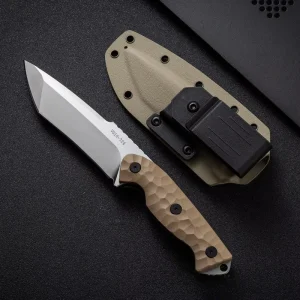 Heavy Duty 8MM Thick Outdoor Stainless Steel Full Tang Tanto Fixed Blade Knife G10 Scale Handle Bushcraft Hunting Knife