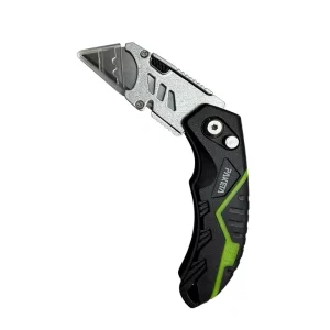 Heavy Duty Folding Utility Knife with Quick Change Blade Ergonomic Pocket Box Cutter for Construction Workshop & DIY Projects