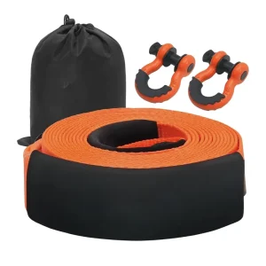 Heavy Duty Off Road Recovery Car Accessories Emergency Flat Tow Strap JDM Racing Bumper 4×4 Tools