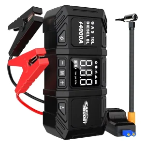 Heavy Duty Super Fast Double Tire Inflator Car Jumper Battery Booster Air Compressor Power Bank Jump Starter With Air Pump