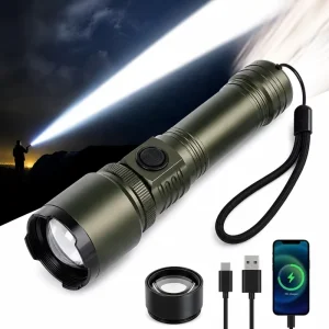 High Brightness 1200LM Adjustable Focus Torch Light with Ignition Lens Zoomable Portable Handheld Flashlight for Outdoor Camping